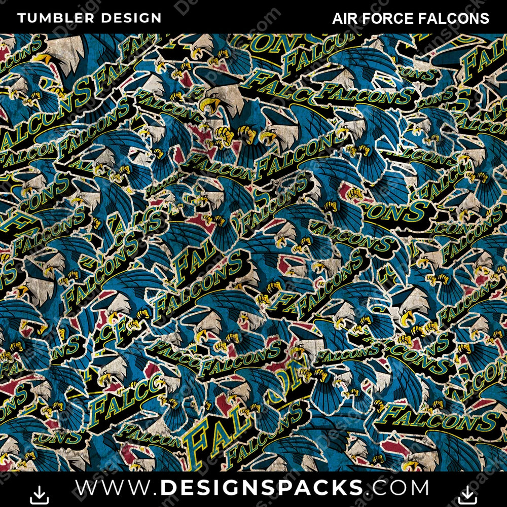 College Sport Logo BG Air Force Falcons NCAA College Sport Tumbler Digital Wrap Design Download