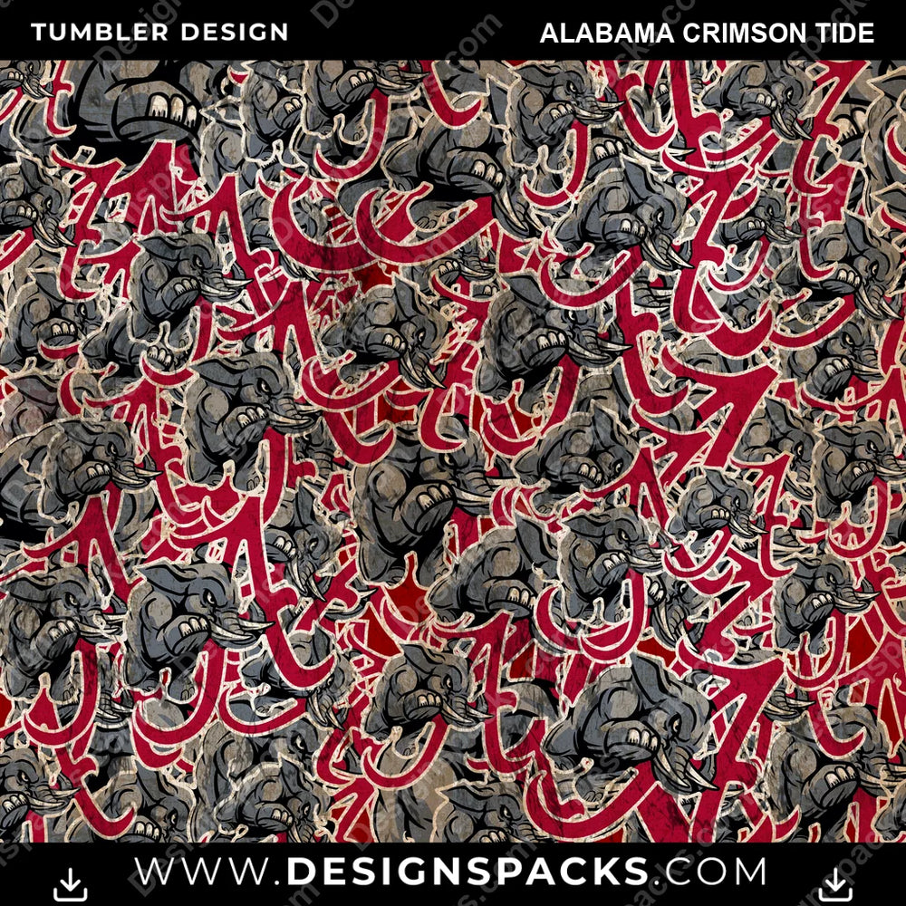 College Sport Logo BG Alabama Crimson Tide NCAA College Sport Tumbler Digital Wrap Design Download