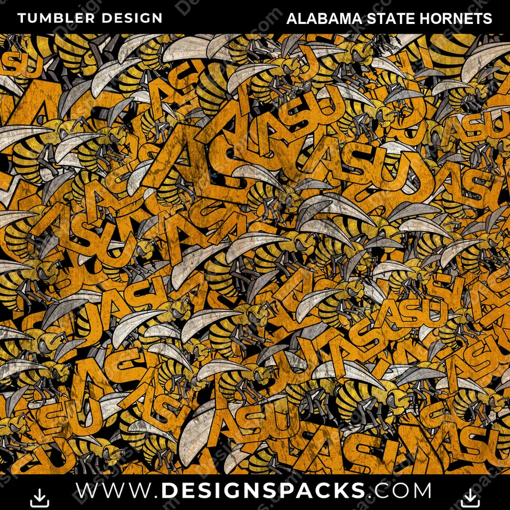 College Sport Logo BG Alabama State Hornets NCAA College Sport Tumbler Digital Wrap Design Download