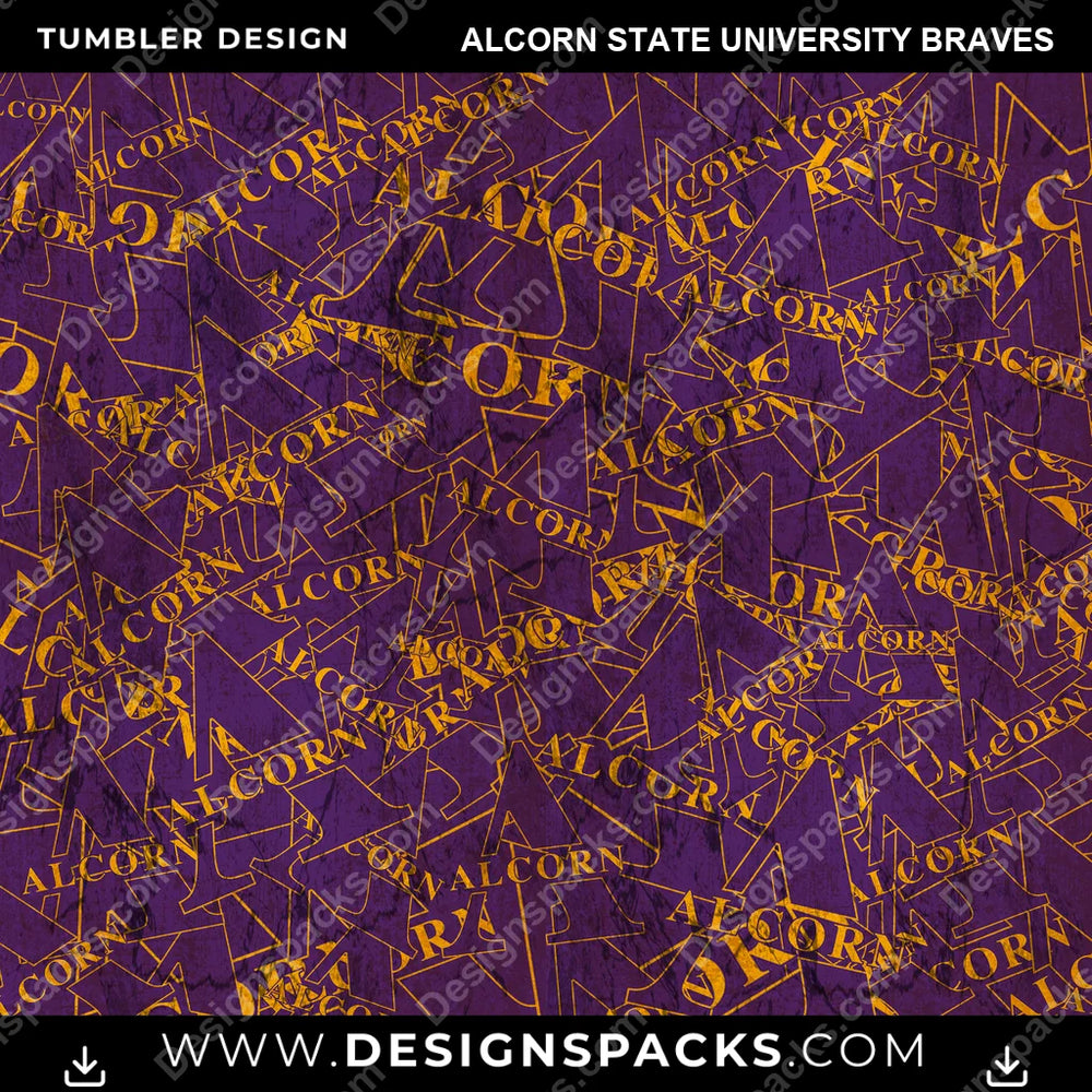 College Sport Logo BG Alcorn State University Braves NCAA College Sport Tumbler Digital Wrap Design Download