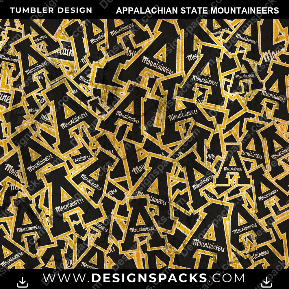 College Sport Logo BG Appalachian State Mountaineers NCAA College Sport Tumbler Digital Wrap Design Download