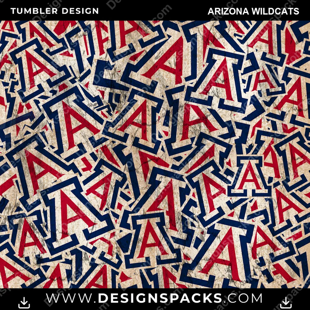 College Sport Logo BG Arizona Wildcats NCAA College Sport Tumbler Digital Wrap Design Download