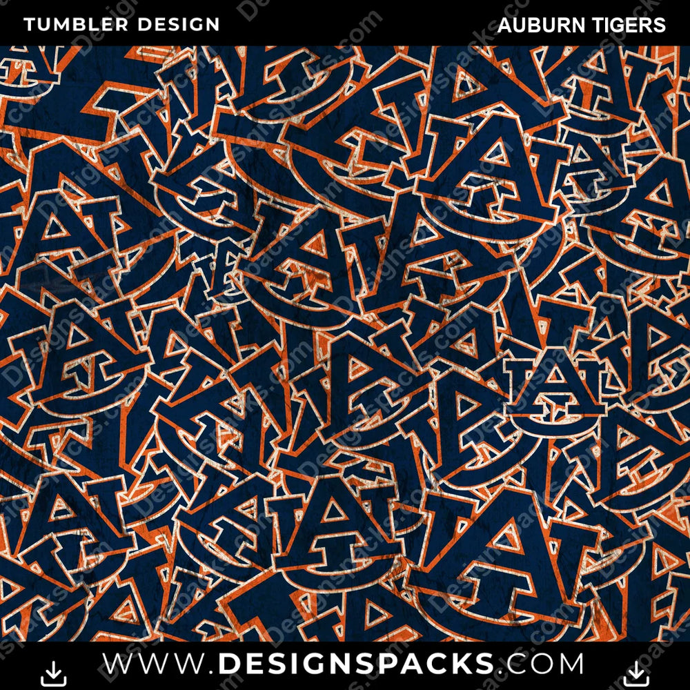 College Sport Logo BG Auburn Tigers NCAA College Sport Tumbler Digital Wrap Design Download