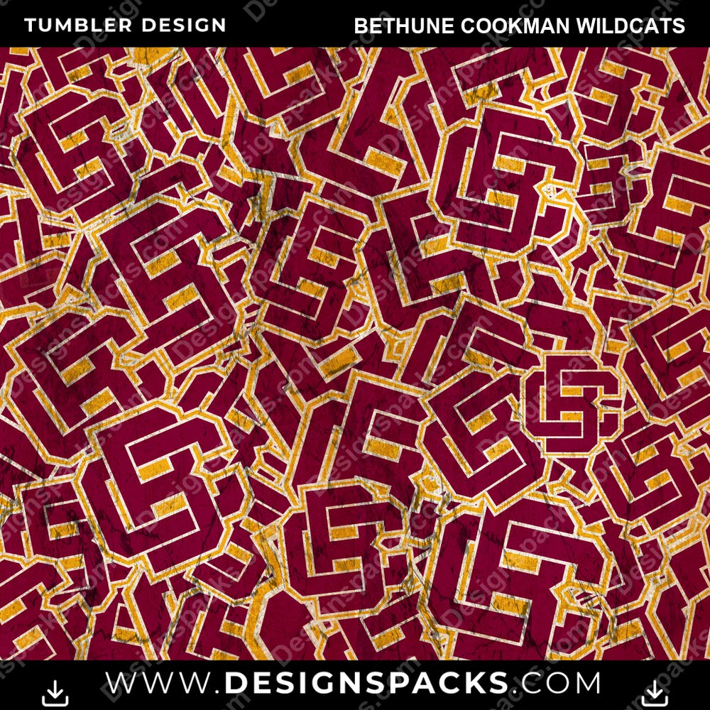 College Sport Logo BG Bethune Cookman Wildcats NCAA College Sport Tumbler Digital Wrap Design Download