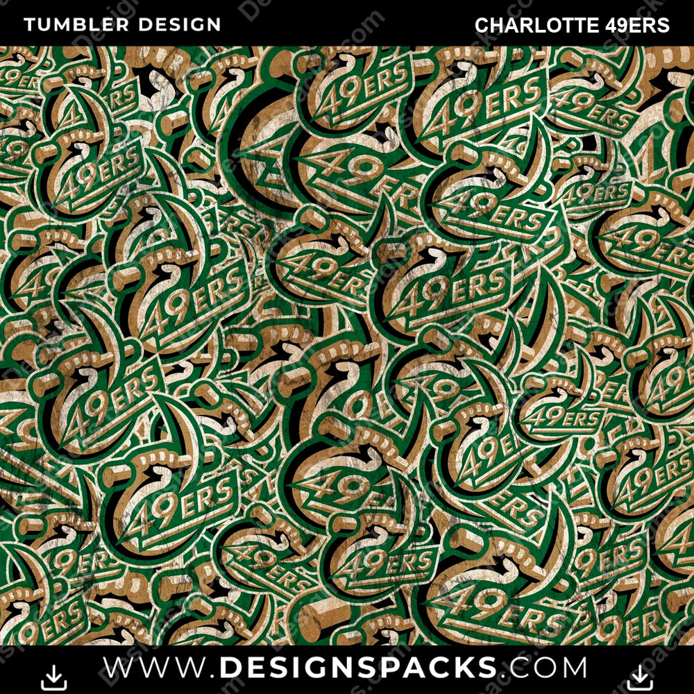 College Sport Logo BG Charlotte 49ers NCAA College Sport Tumbler Digital Wrap Design Download