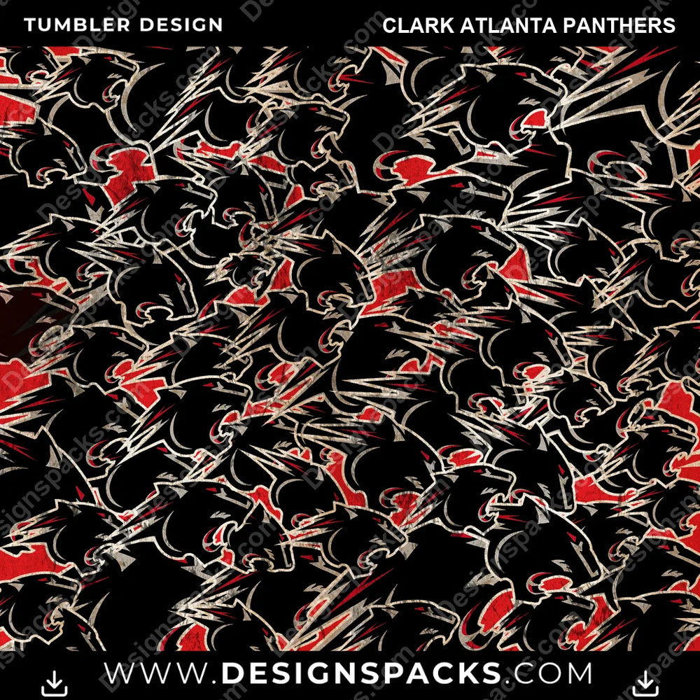 College Sport Logo BG Clark Atlanta Panthers NCAA College Sport Tumbler Digital Wrap Design Download