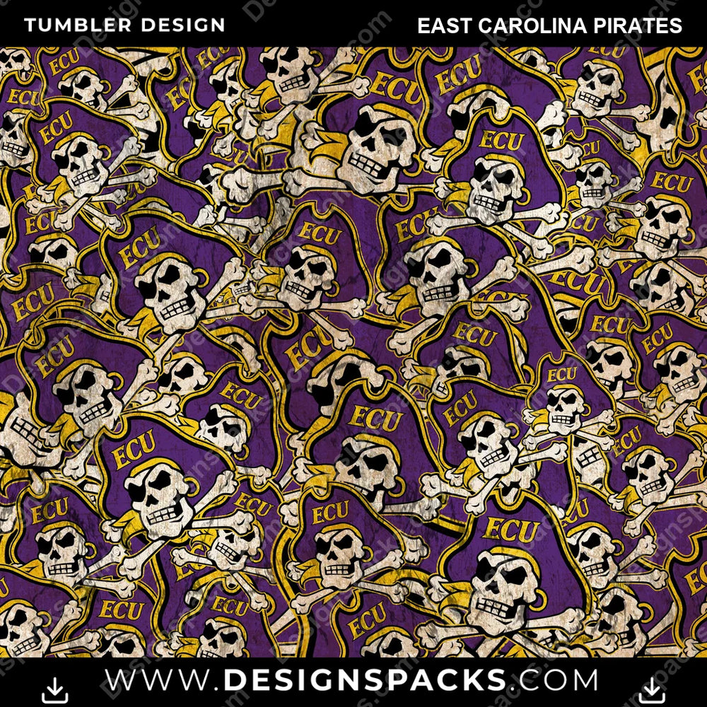 College Sport Logo BG East Carolina Pirates NCAA College Sport Tumbler Digital Wrap Design Download