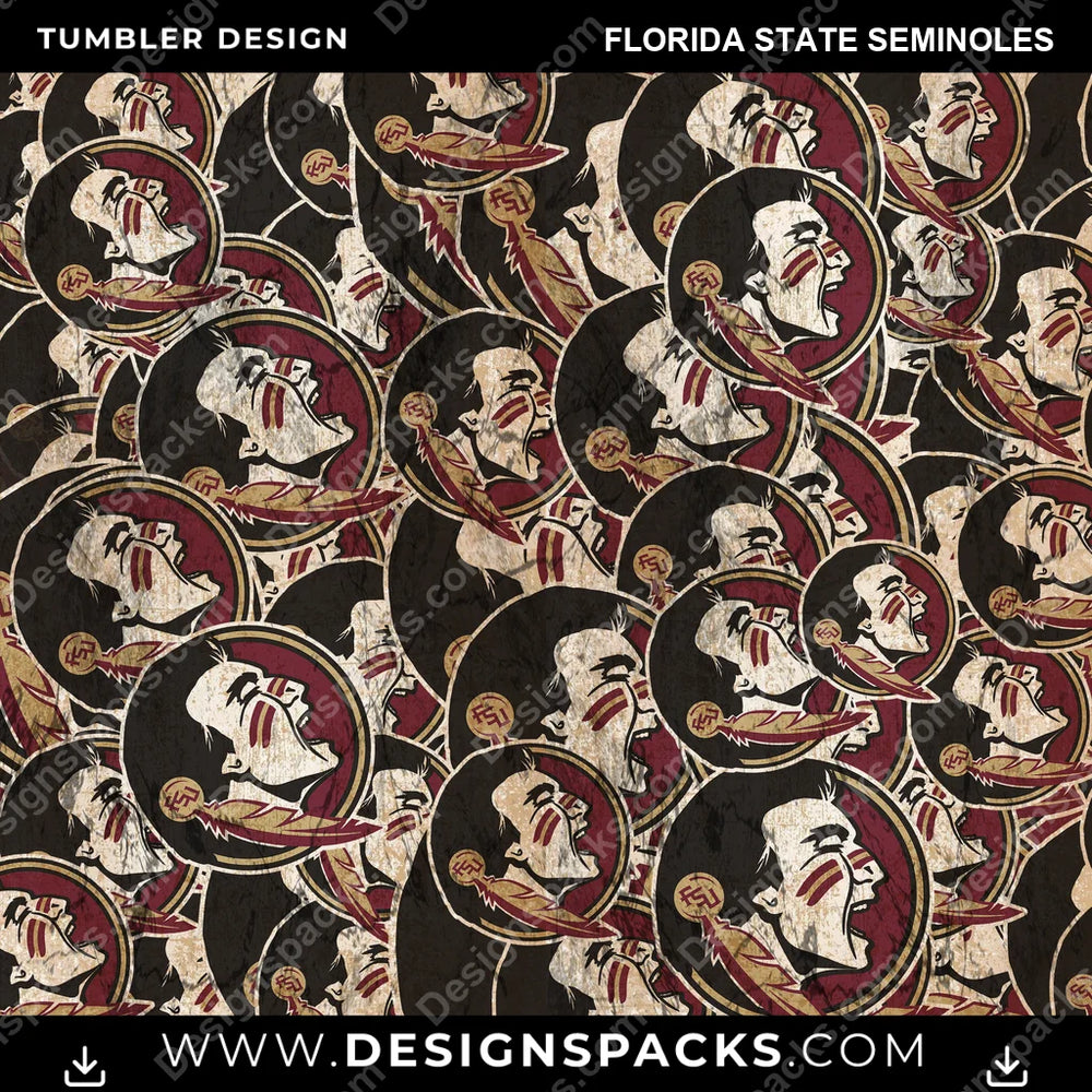 College Sport Logo BG Florida State Seminoles NCAA College Sport Tumbler Digital Wrap Design Download