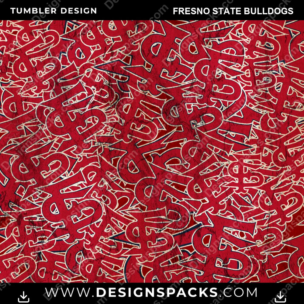 College Sport Logo BG Fresno State Bulldogs NCAA College Sport Tumbler Digital Wrap Design Download
