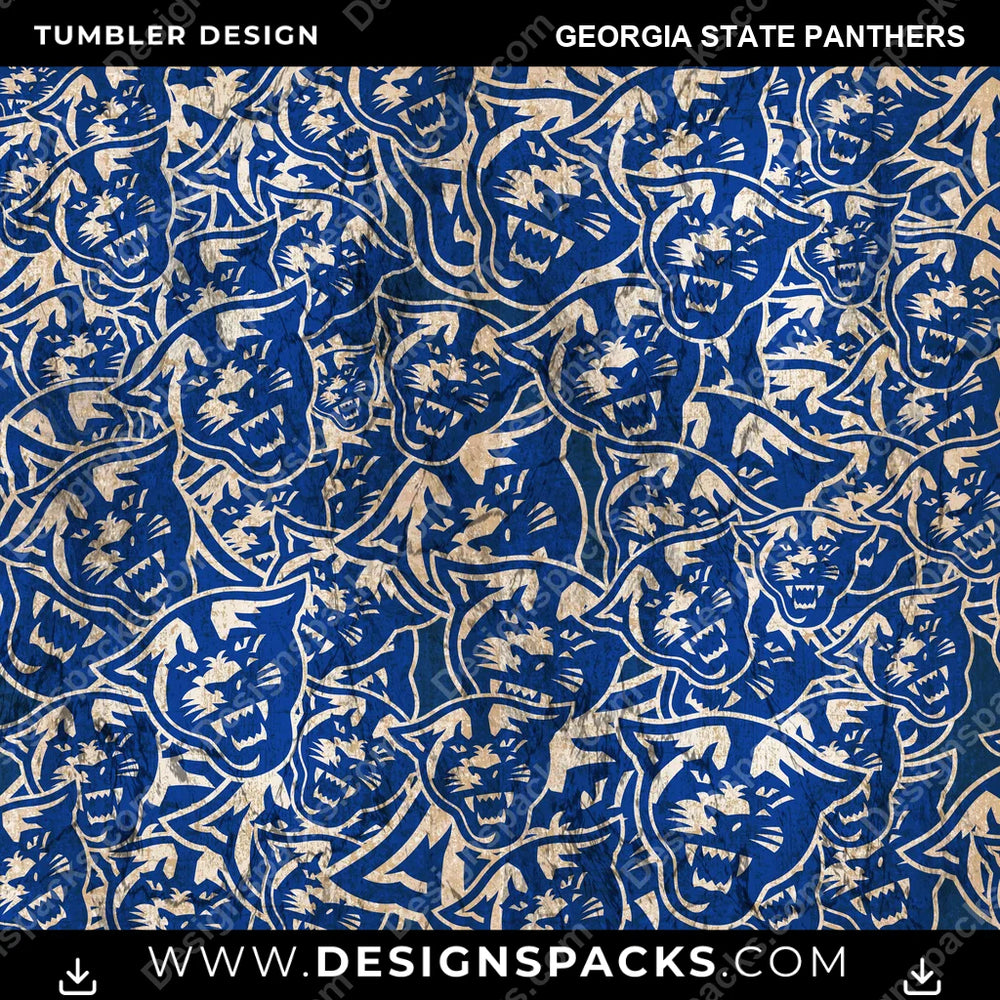 College Sport Logo BG Georgia State Panthers NCAA College Sport Tumbler Digital Wrap Design Download