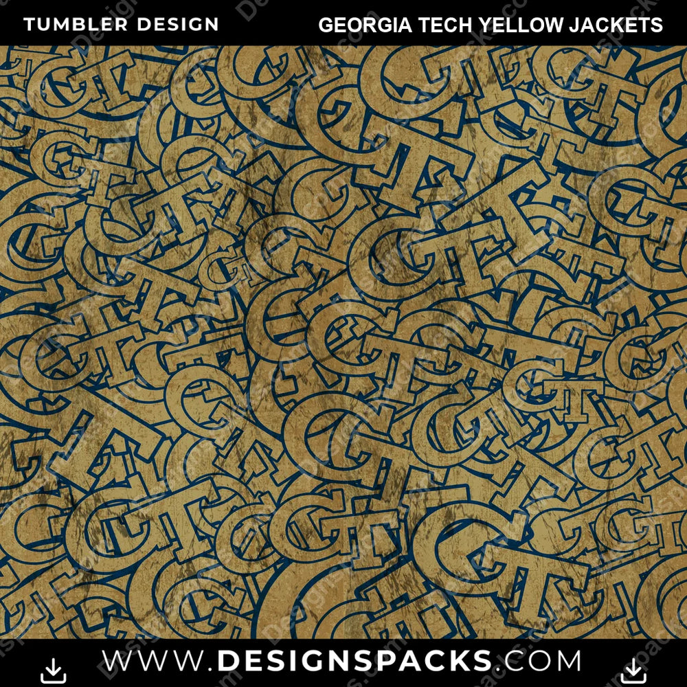 College Sport Logo BG Georgia Tech Yellow Jackets NCAA College Sport Tumbler Digital Wrap Design Download