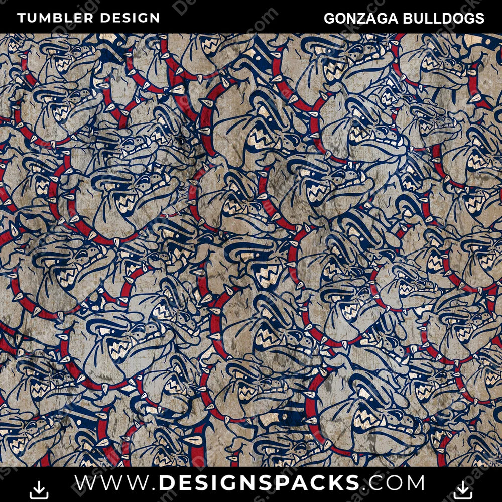 College Sport Logo BG Gonzaga Bulldogs NCAA College Sport Tumbler Digital Wrap Design Download