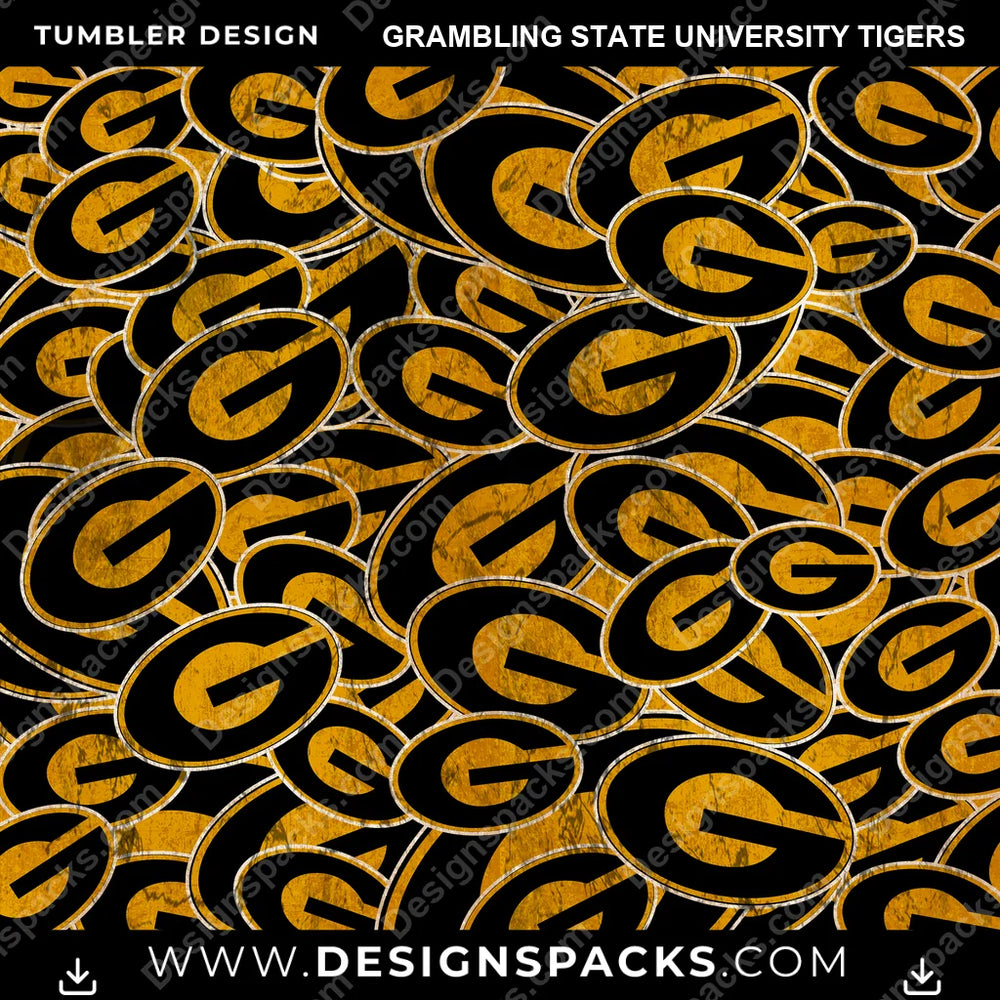 College Sport Logo BG Grambling State University Tigers NCAA College Sport Tumbler Digital Wrap Design Download