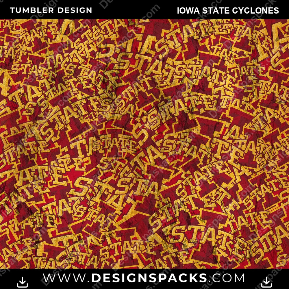 College Sport Logo BG Iowa State Cyclones NCAA College Sport Tumbler Digital Wrap Design Download