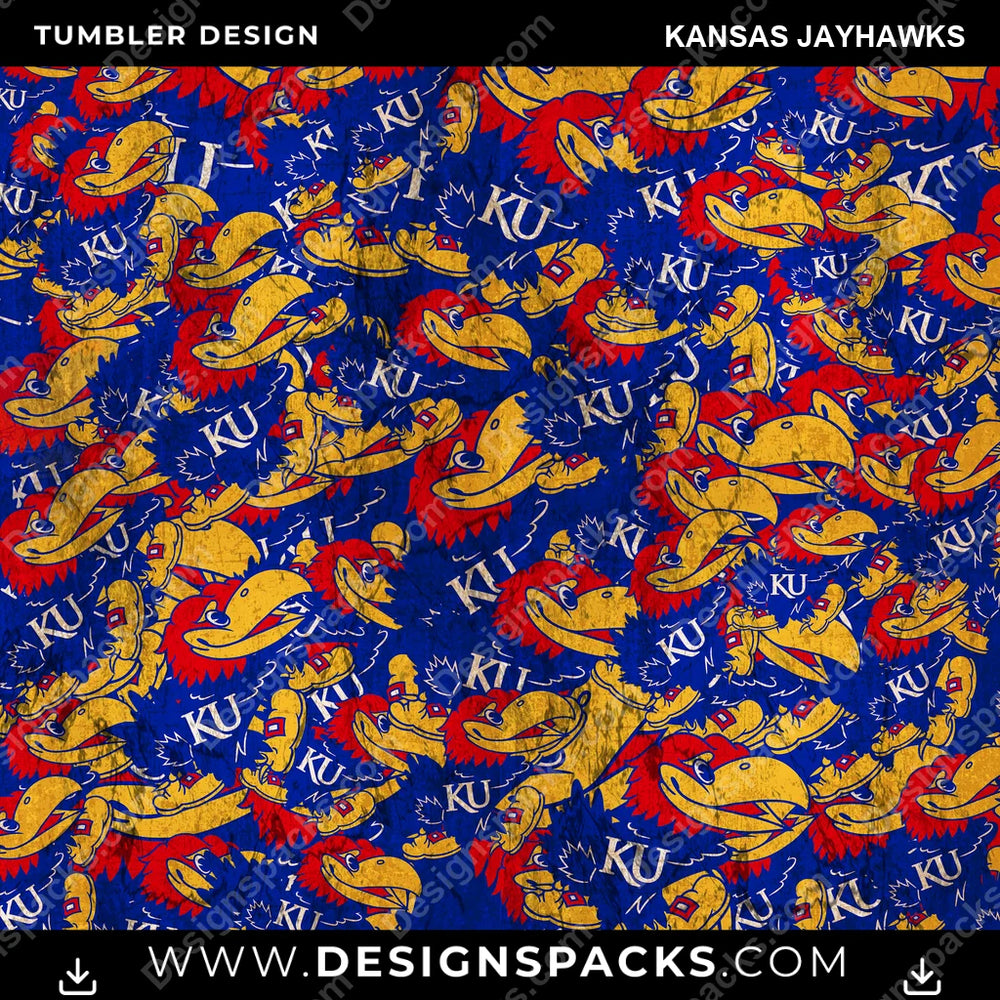 College Sport Logo BG Kansas Jayhawks NCAA College Sport Tumbler Digital Wrap Design Download
