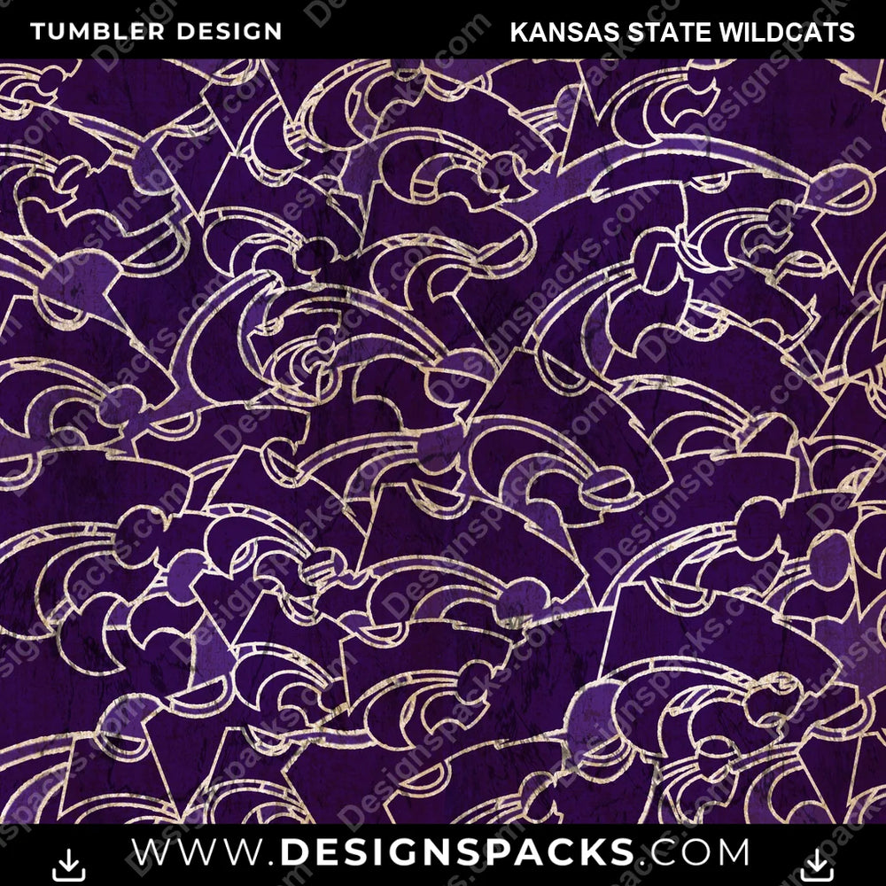 College Sport Logo BG Kansas State Wildcats NCAA College Sport Tumbler Digital Wrap Design Download