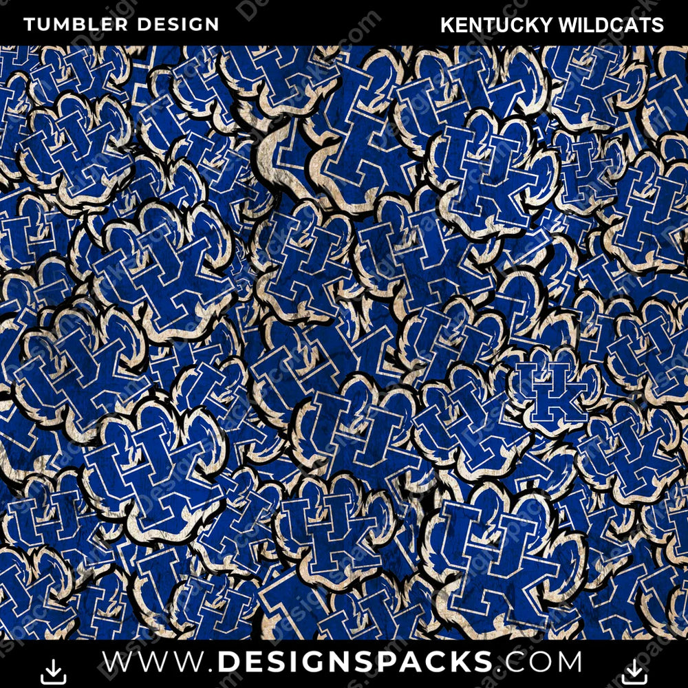 College Sport Logo BG Kentucky Wildcats NCAA College Sport Tumbler Digital Wrap Design Download
