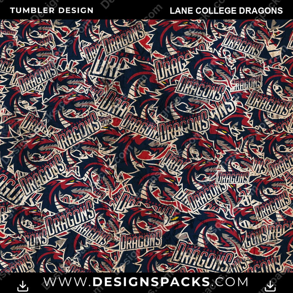College Sport Logo BG Lane College Dragons NCAA College Sport Tumbler Digital Wrap Design Download