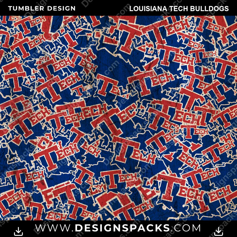 College Sport Logo BG Louisiana Tech Bulldogs NCAA College Sport Tumbler Digital Wrap Design Download
