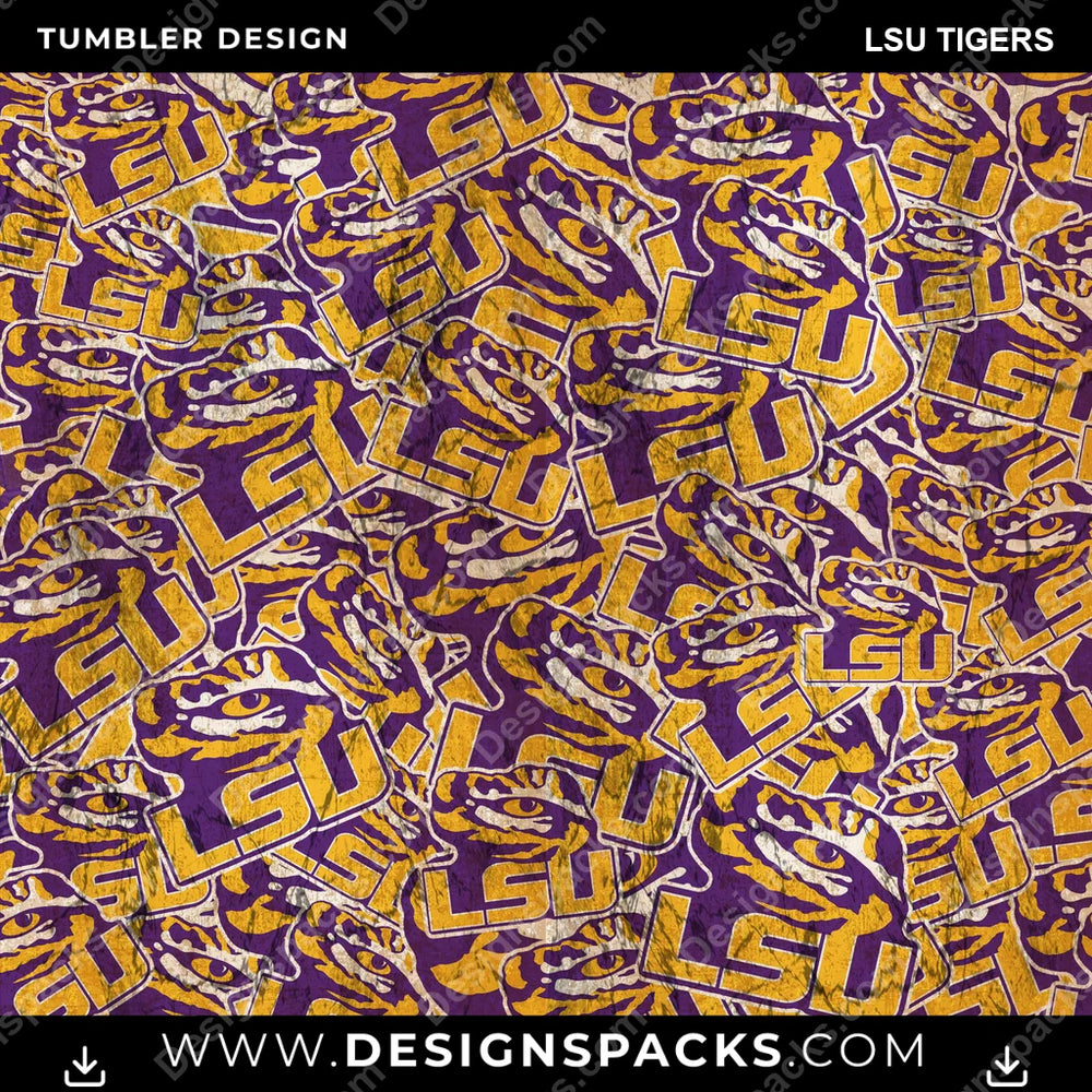 College Sport Logo BG LSU Tigers NCAA College Sport Tumbler Digital Wrap Design Download