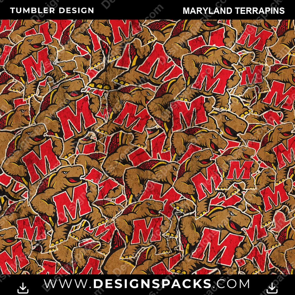 College Sport Logo BG Maryland Terrapins NCAA College Sport Tumbler Digital Wrap Design Download
