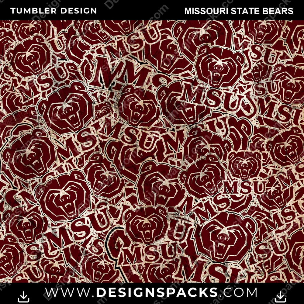 College Sport Logo BG Missouri State Bears NCAA College Sport Tumbler Digital Wrap Design Download