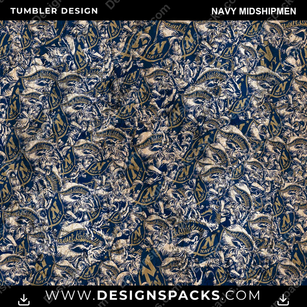College Sport Logo BG Navy Midshipmen NCAA College Sport Tumbler Digital Wrap Design Download