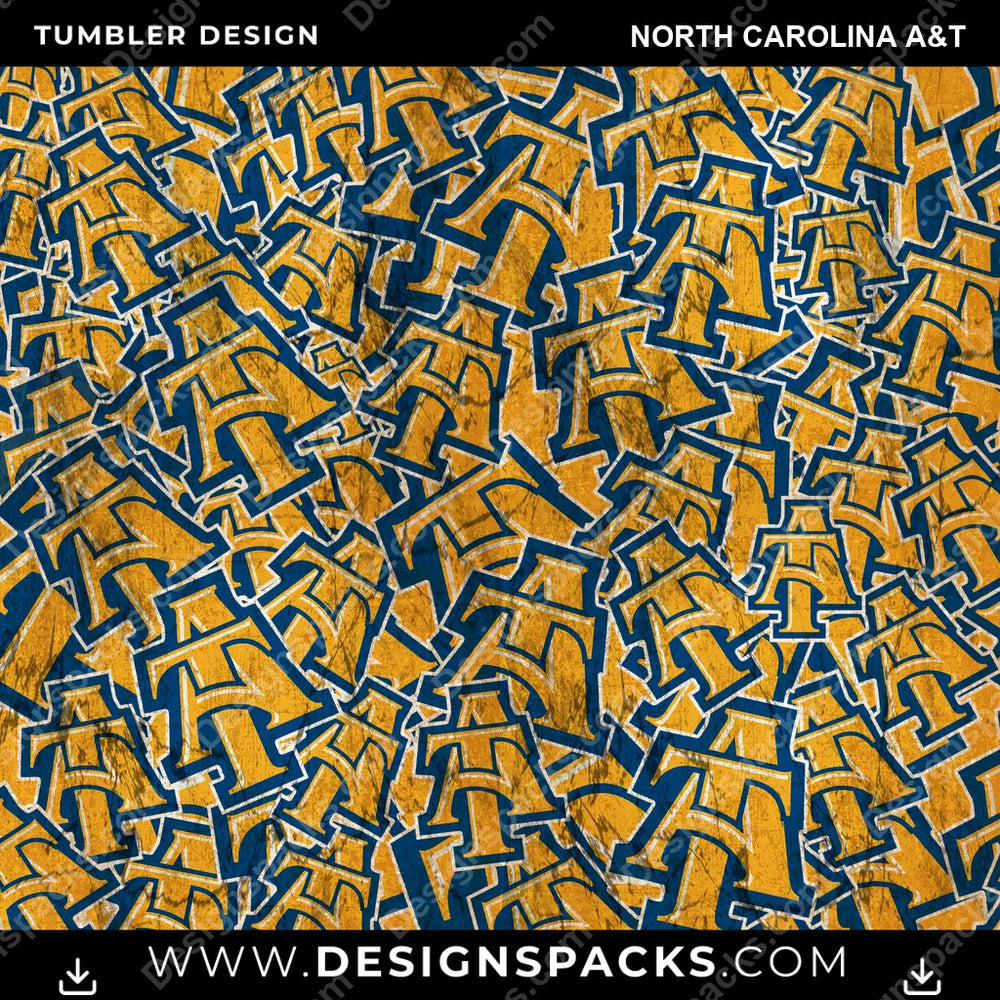 College Sport Logo BG North Carolina A&T NCAA College Sport Tumbler Digital Wrap Design Download