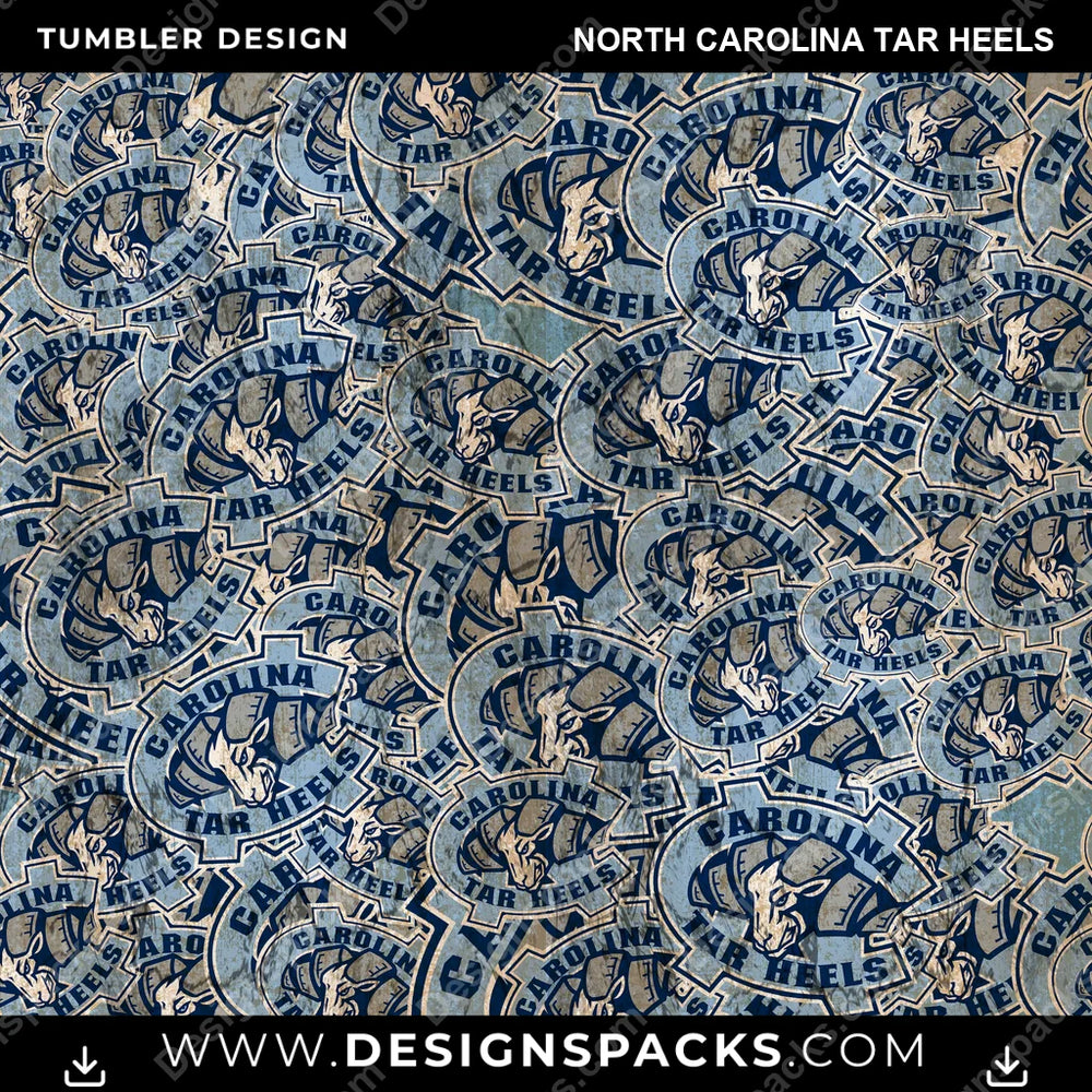 College Sport Logo BG North Carolina Tar Heels NCAA College Sport Tumbler Digital Wrap Design Download