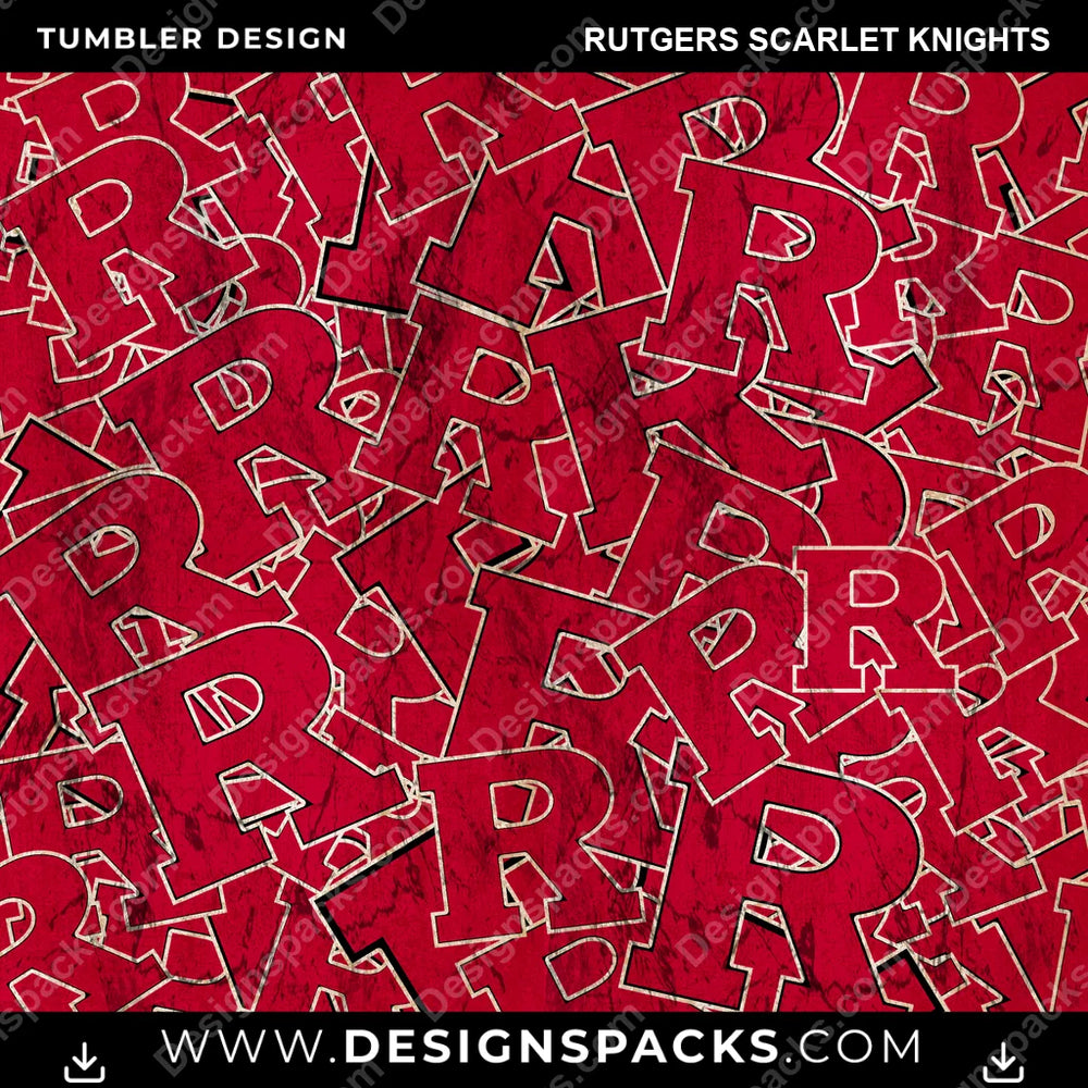 College Sport Logo BG Rutgers Scarlet Knights NCAA College Sport Tumbler Digital Wrap Design Download