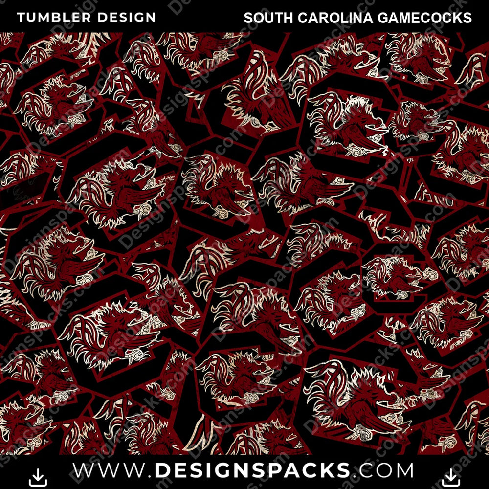 College Sport Logo BG South Carolina Gamecocks NCAA College Sport Tumbler Digital Wrap Design Download