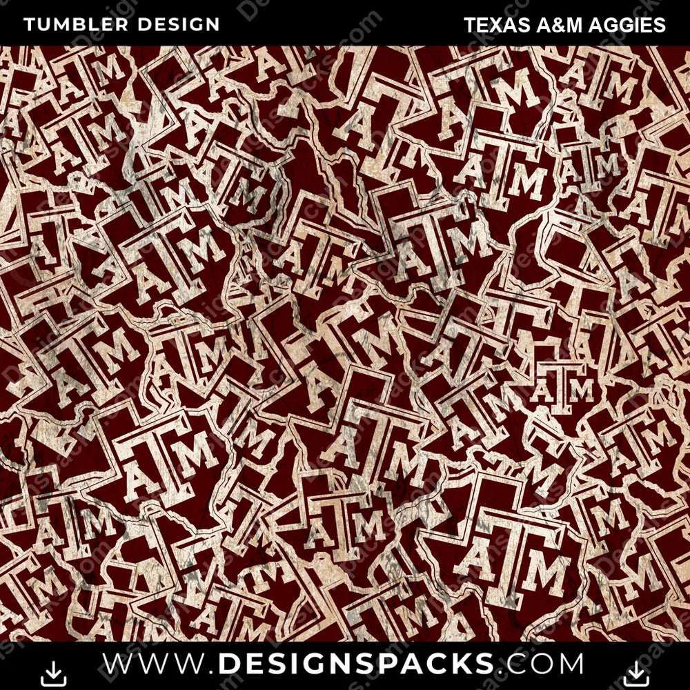 College Sport Logo BG Texas A&M Aggies NCAA College Sport Tumbler Digital Wrap Design Download
