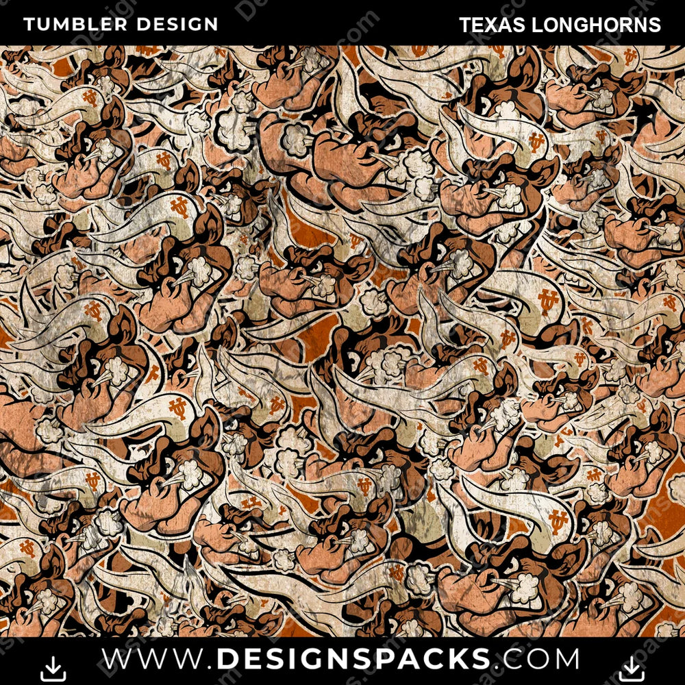 College Sport Logo BG Texas Longhorns NCAA College Sport Tumbler Digital Wrap Design Download