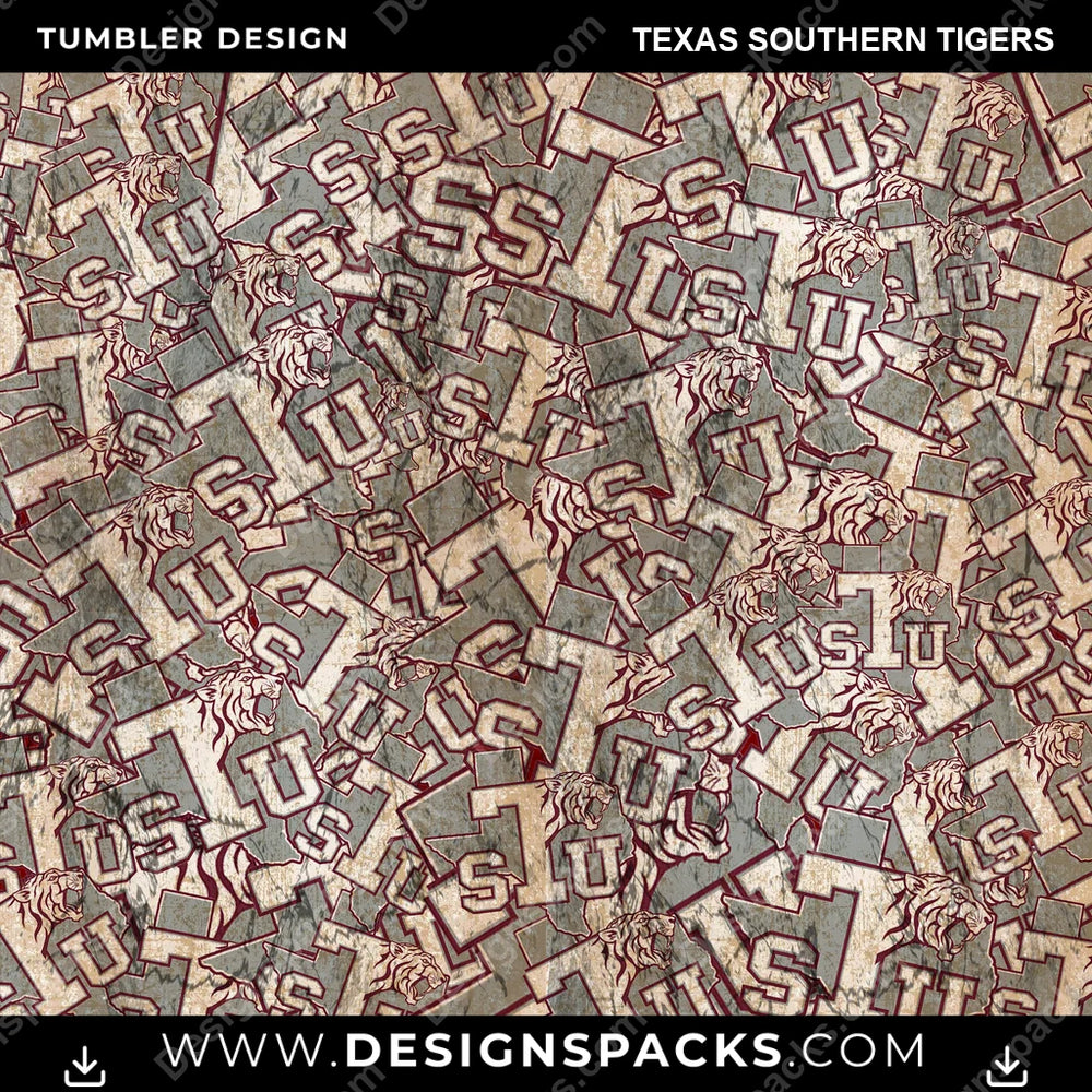 College Sport Logo BG Texas Southern Tigers NCAA College Sport Tumbler Digital Wrap Design Download