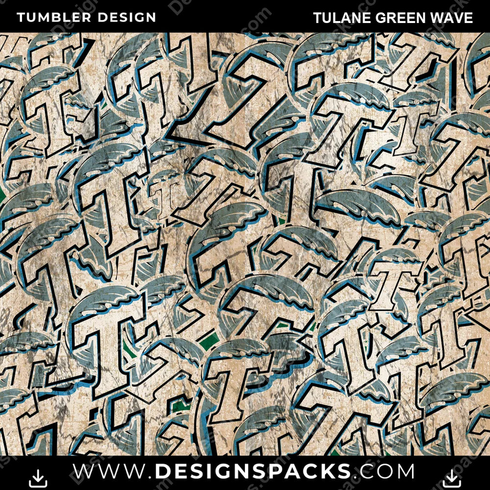 College Sport Logo BG Tulane Green Wave NCAA College Sport Tumbler Digital Wrap Design Download