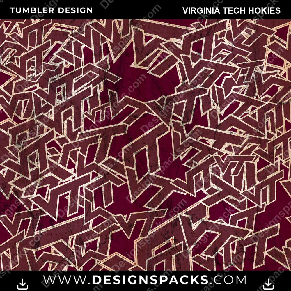 College Sport Logo BG Virginia Tech Hokies NCAA College Sport Tumbler Digital Wrap Design Download