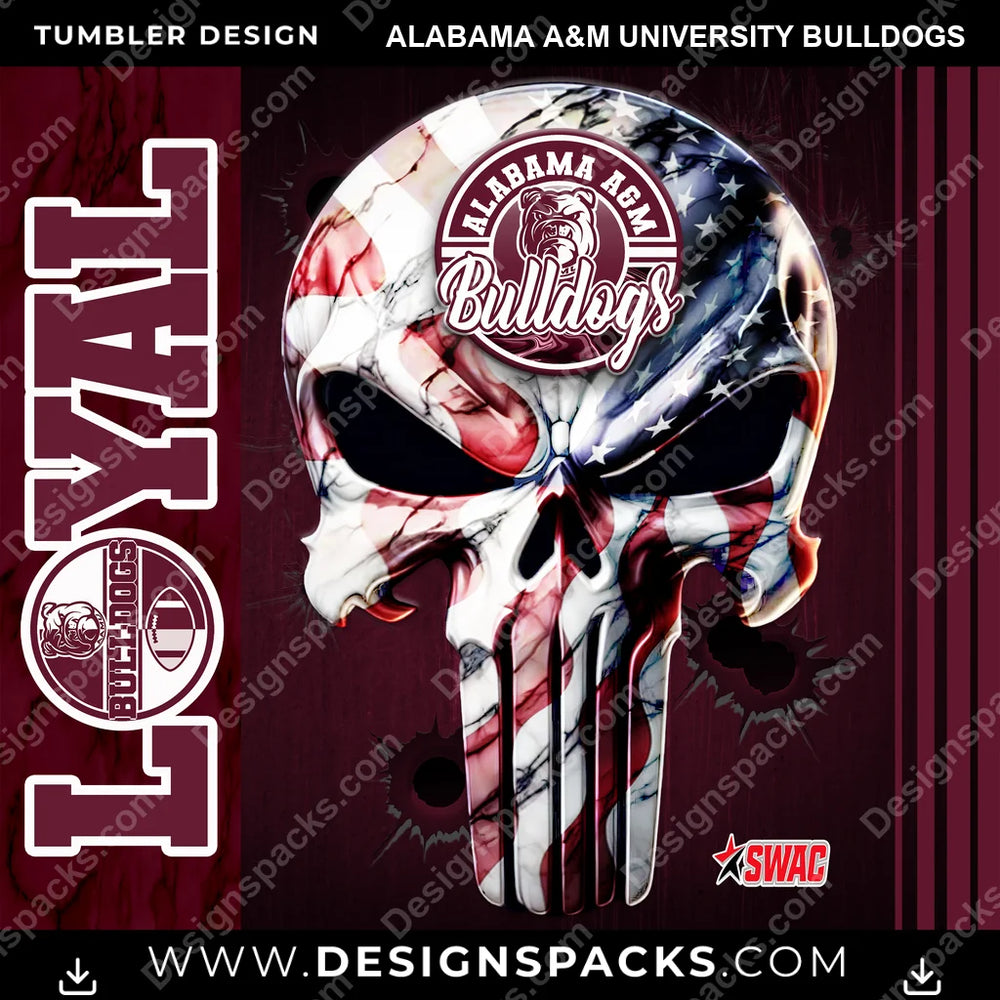 College Sport Loyal Alabama A&M University Bulldogs NCAA College Sport Tumbler Digital Wrap Design Download