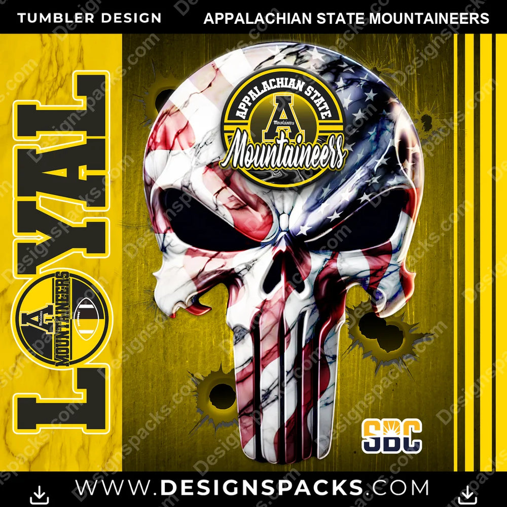 College Sport Loyal Appalachian State Mountaineers NCAA College Sport Tumbler Digital Wrap Design Download