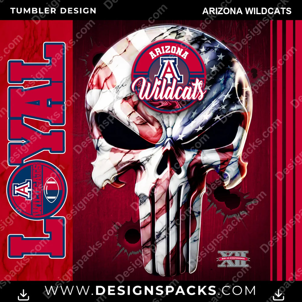 College Sport Loyal Arizona Wildcats NCAA College Sport Tumbler Digital Wrap Design Download