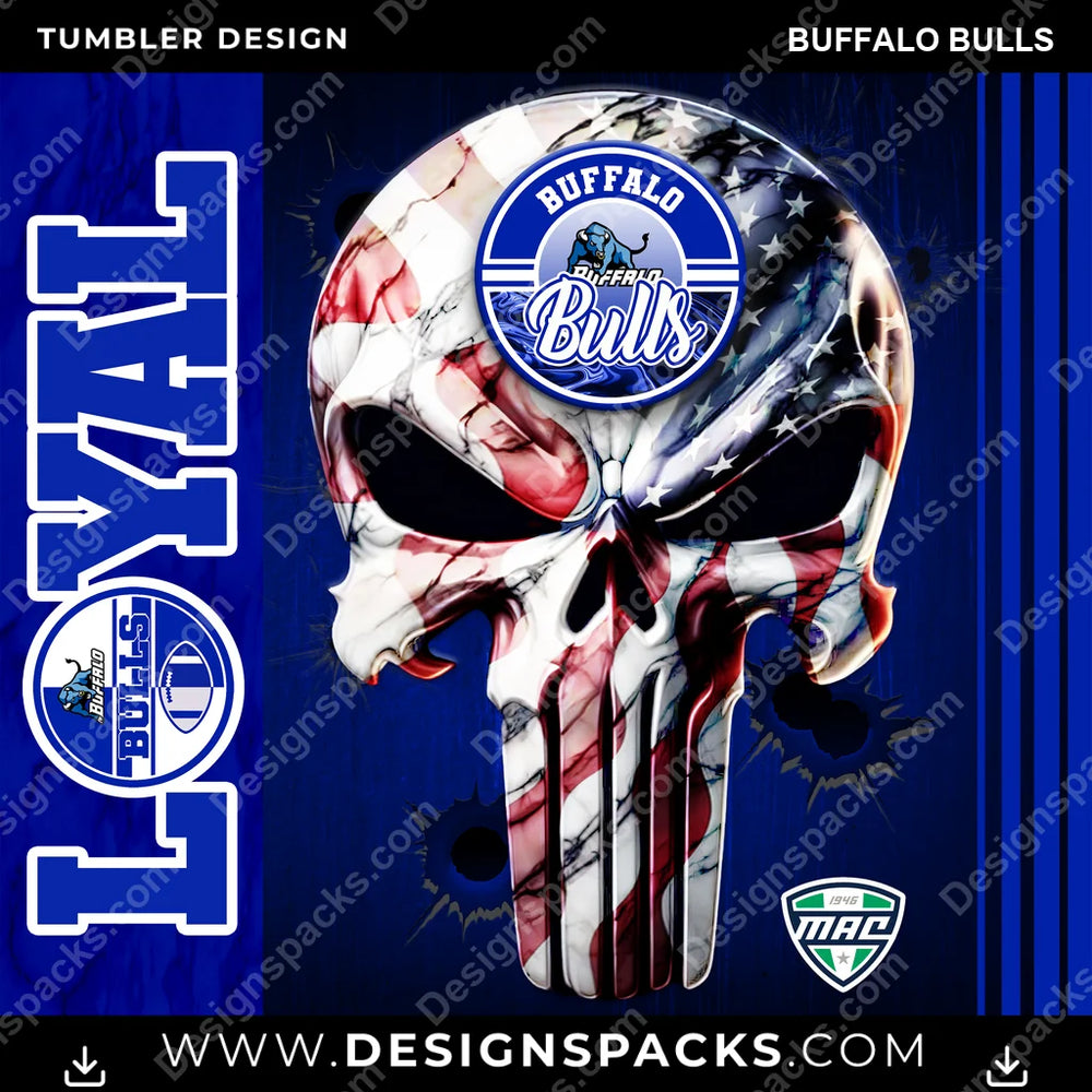 College Sport Loyal Buffalo Bulls NCAA College Sport Tumbler Digital Wrap Design Download