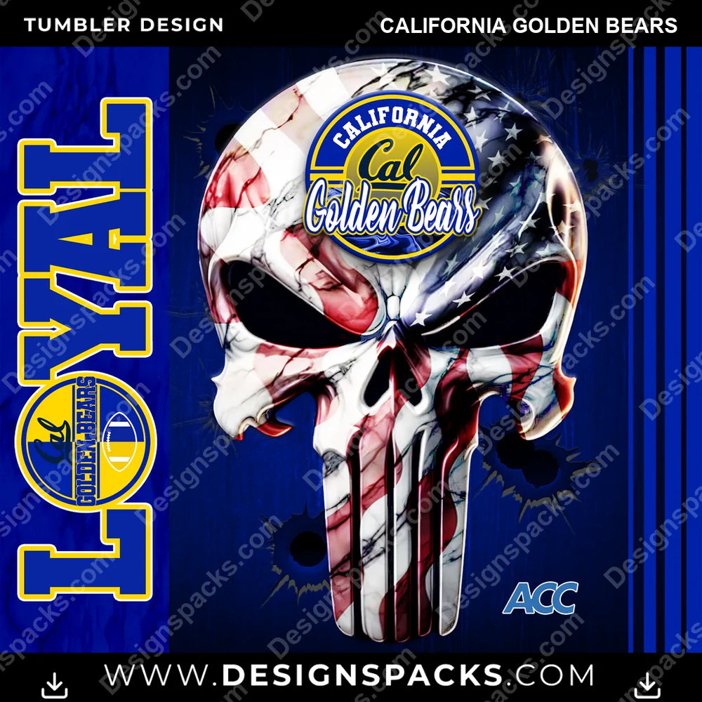 College Sport Loyal California Golden Bears NCAA College Sport Tumbler Digital Wrap Design Download
