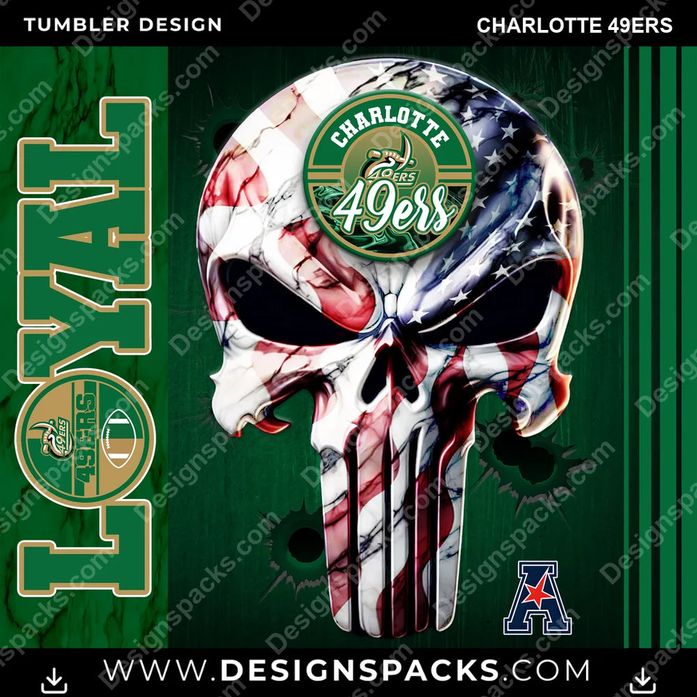 College Sport Loyal Charlotte 49ers NCAA College Sport Tumbler Digital Wrap Design Download