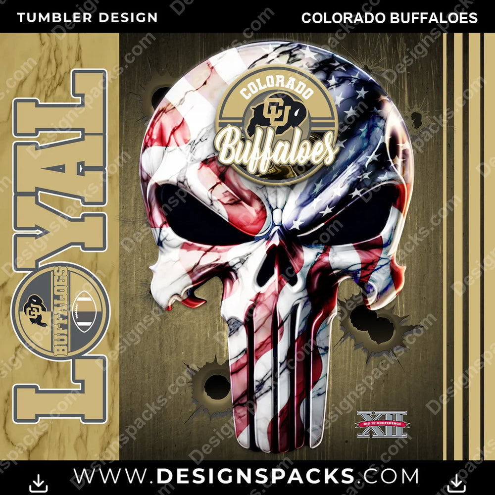 College Sport Loyal Colorado Buffaloes NCAA College Sport Tumbler Digital Wrap Design Download