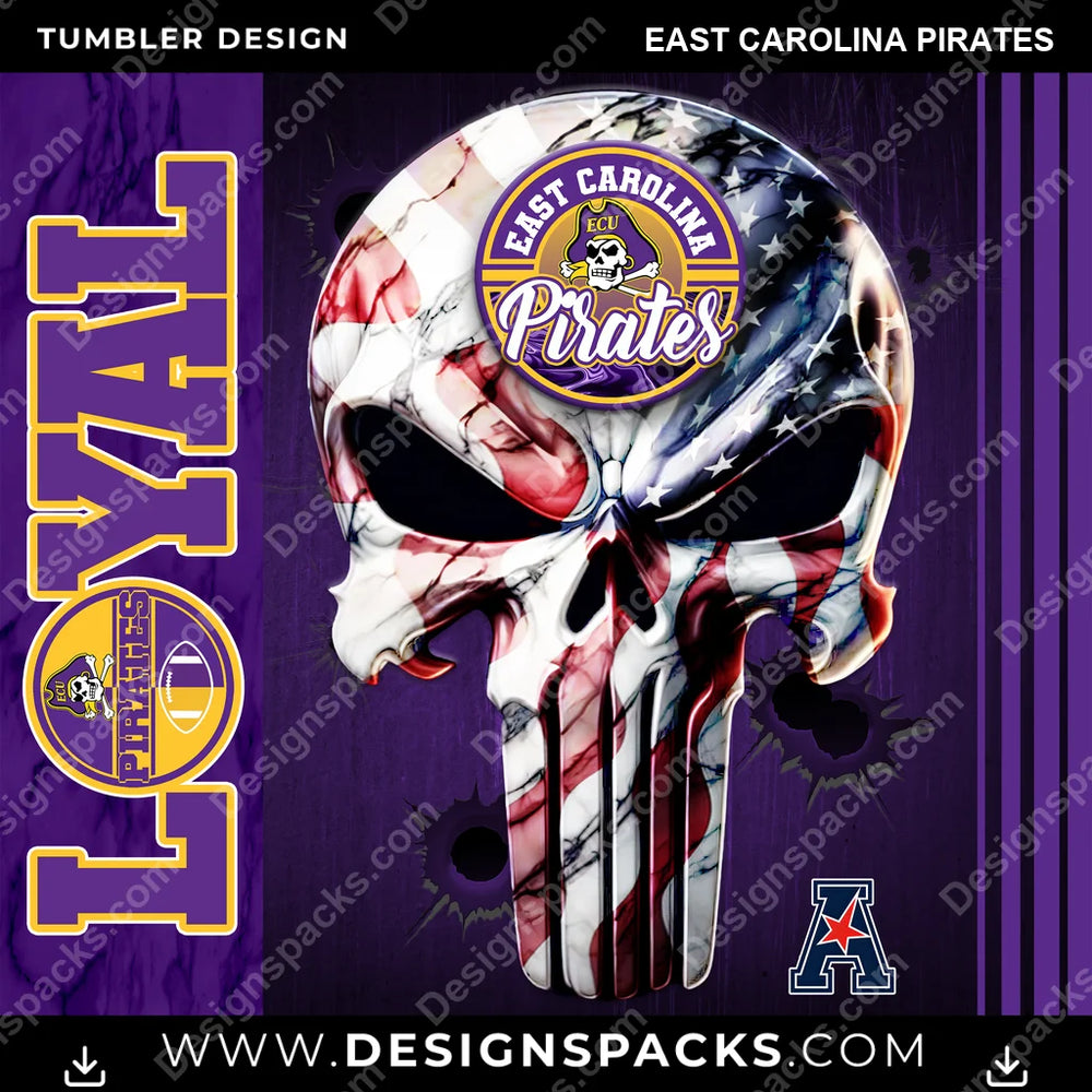 College Sport Loyal East Carolina Pirates NCAA College Sport Tumbler Digital Wrap Design Download