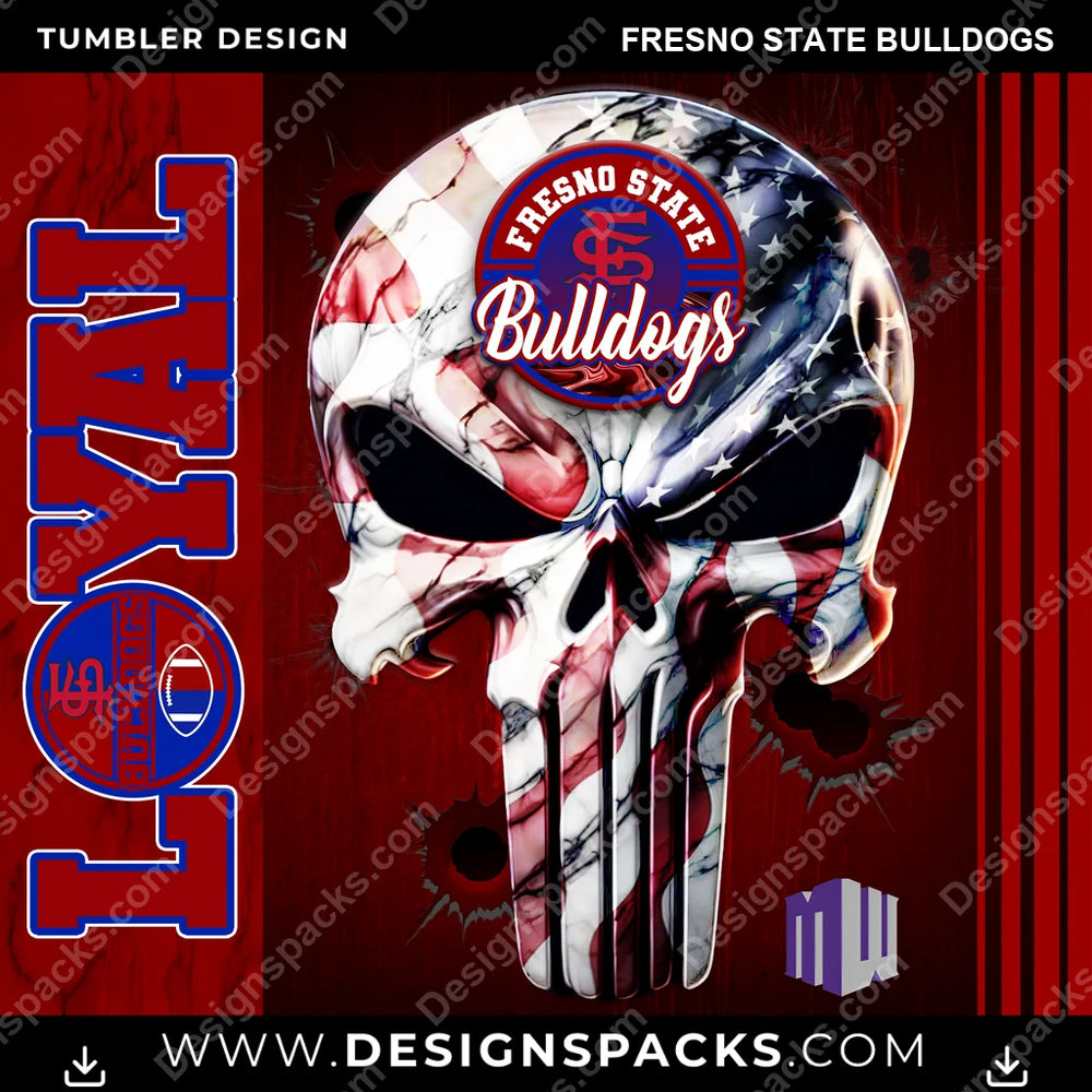 College Sport Loyal Fresno State Bulldogs NCAA College Sport Tumbler Digital Wrap Design Download