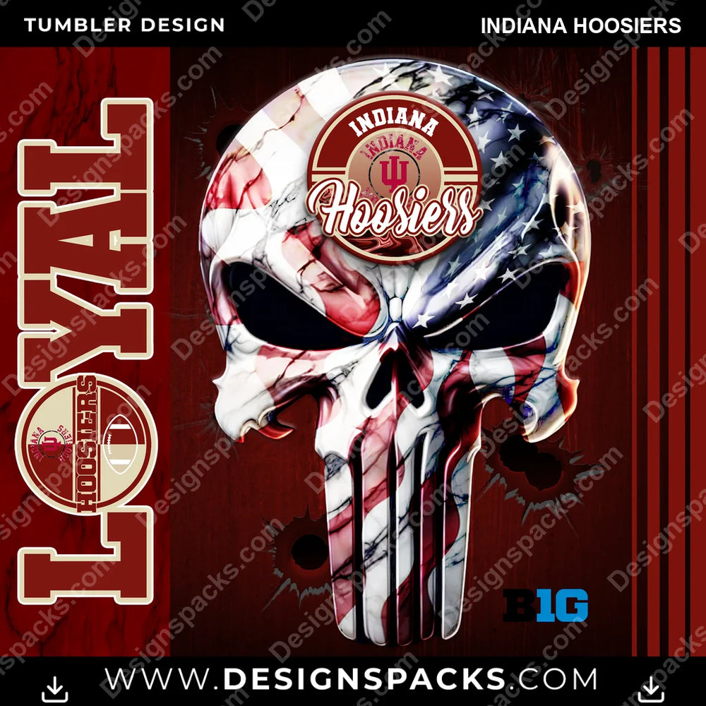 College Sport Loyal Indiana Hoosiers NCAA College Sport Tumbler Digital Wrap Design Download