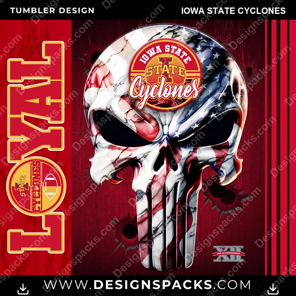 College Sport Loyal Iowa State Cyclones NCAA College Sport Tumbler Digital Wrap Design Download