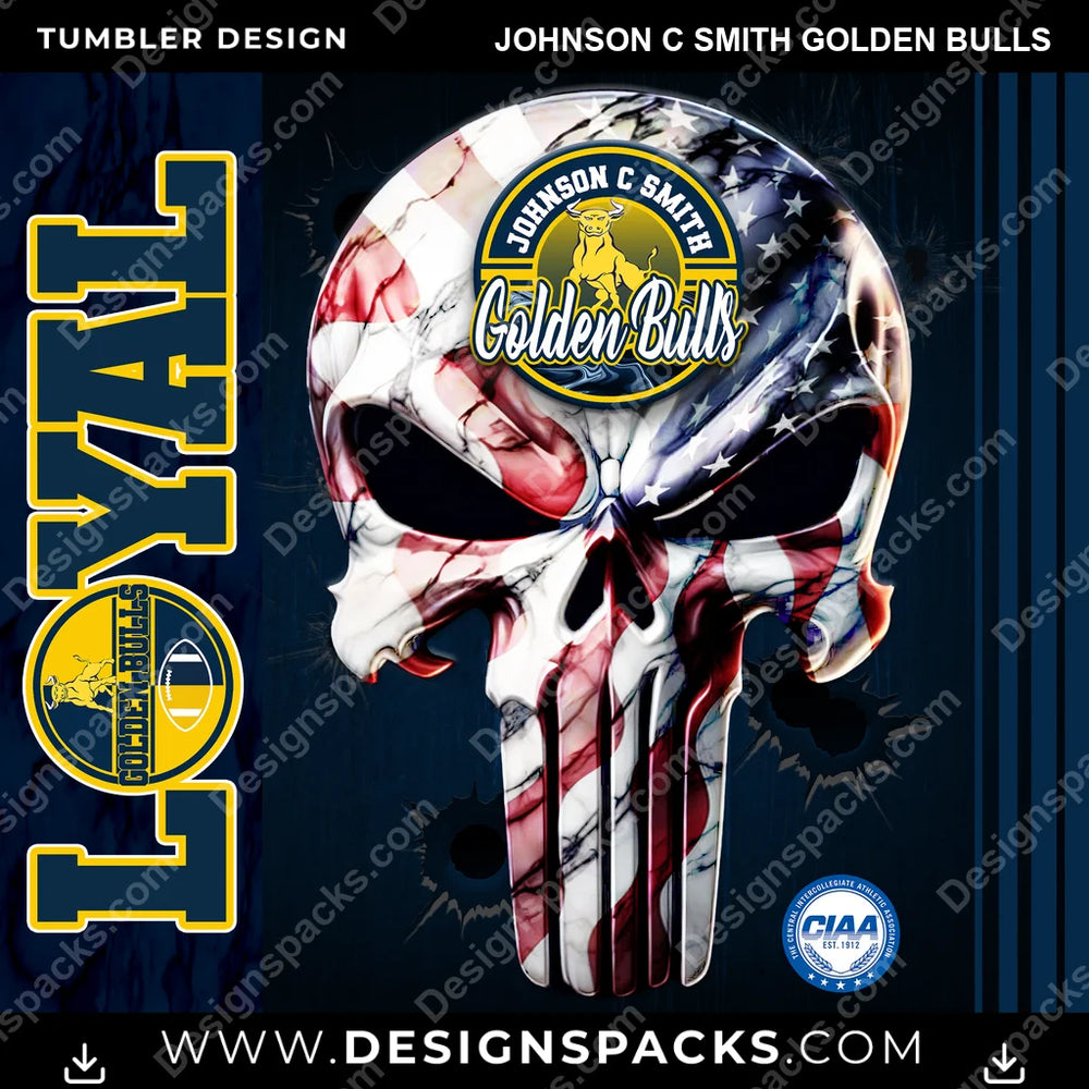 College Sport Loyal Johnson C Smith Golden Bulls NCAA College Sport Tumbler Digital Wrap Design Download