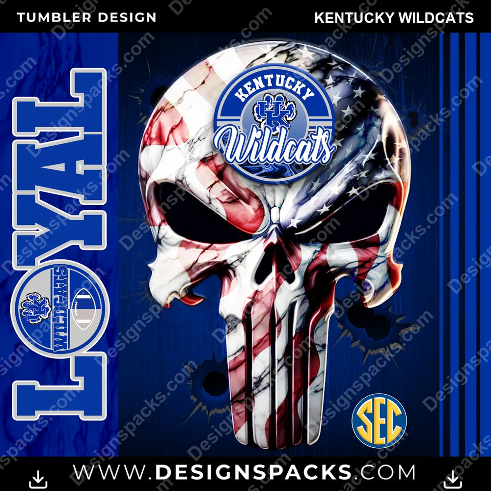 College Sport Loyal Kentucky Wildcats NCAA College Sport Tumbler Digital Wrap Design Download