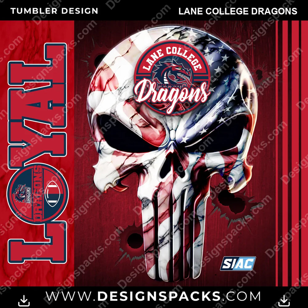 College Sport Loyal Lane College Dragons NCAA College Sport Tumbler Digital Wrap Design Download